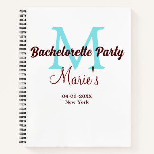 Carnet enterrement de vie de jeune fille monogramme ajout
