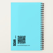 Carnet Entraînement de devise de logo noir bleu électriqu (Verso)