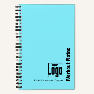 Carnet Entraînement de devise de logo noir bleu électriqu