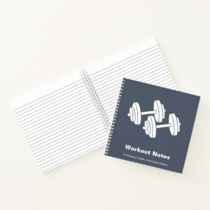 Carnet Entraînement de Fitness avec Devise Dumbbell Minim