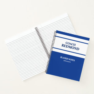 Carnet Entraîneur bleu royal et blanc