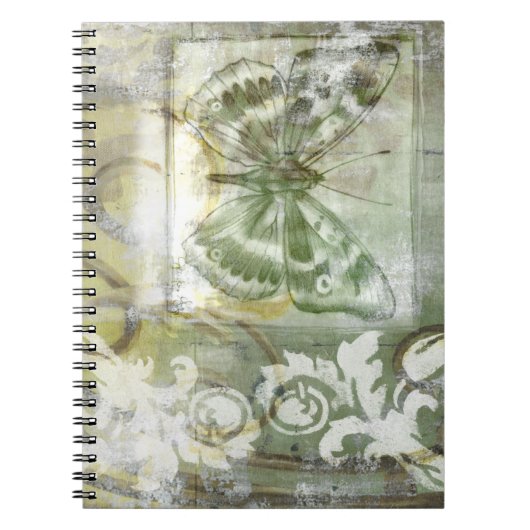 Carnet Entrée de papillon vert avec porte en fer (Devant)