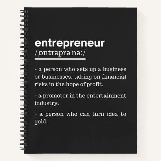 Carnet Entrepreneur Definition Funny Business Owner Gift (Devant)