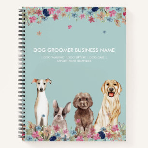Carnet Entreprise de chien mignon vert élégant