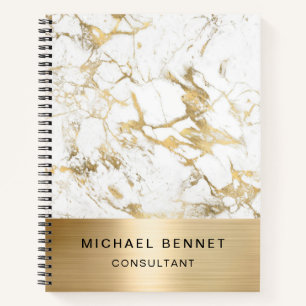 Carnet Entreprise de consultant en marbre blanc métallisé