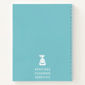Carnet Entreprise de nettoyage Spray bouteille Aqua Blue (Dos)