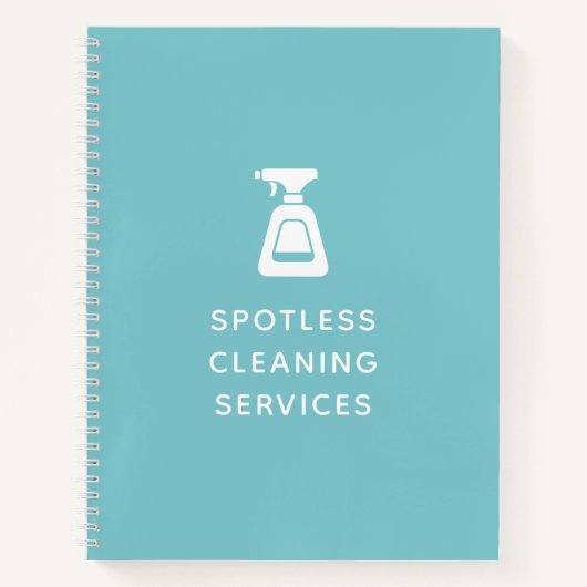 Carnet Entreprise de nettoyage Spray bouteille Aqua Blue (Devant)