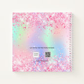 Carnet Entreprise de nom holographique rose blush (Dos)