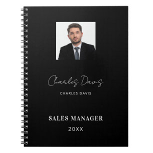 Carnet Entreprise photo de signature de nom blanc noir