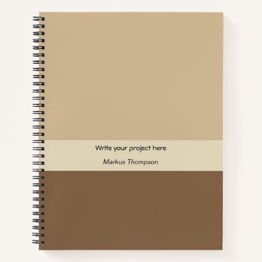 Carnet Entreprise sur mesure Projet terry brun monogrammé (Devant)