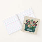Carnet Enveloppe Aquarelle Personnalisée Avec Fleurs (Intérieur)