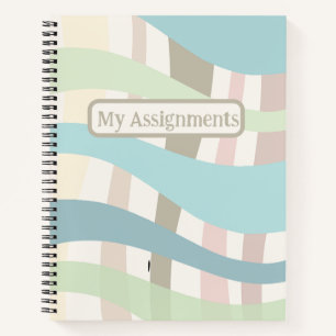 Carnet Épais pastel Wavy Lines Affectation