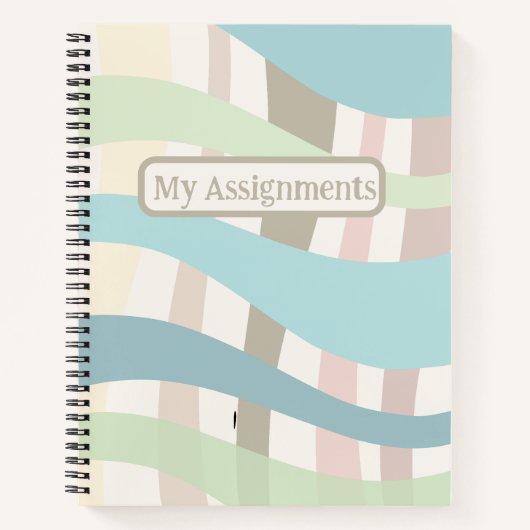 Carnet Épais pastel Wavy Lines Affectation (Devant)