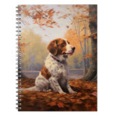 Carnet Épanouissement d'un Brittany Spaniel dans les feui (Devant)