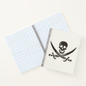 Carnet Épées de crâne en obsidienne Drapeau de pirate de  (Intérieur)