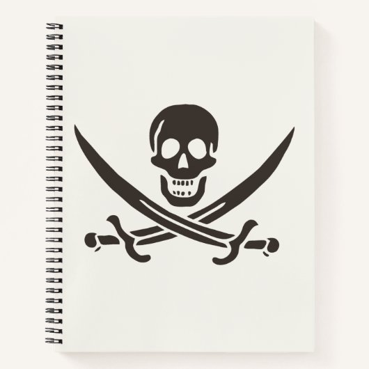 Carnet Épées de crâne en obsidienne Drapeau de pirate de  (Devant)