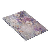 Carnet Éperche florale violette en or glam (Côté Droit)