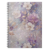 Carnet Éperche florale violette en or glam (Devant)