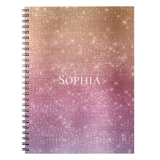 Carnet Éperche violette rose rose or (Devant)