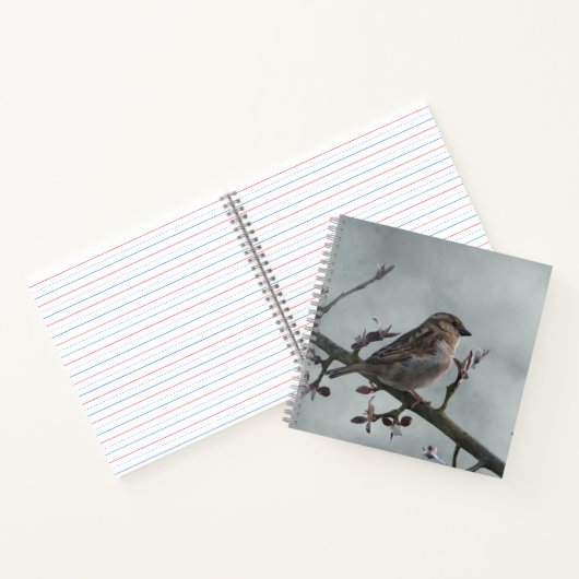 Carnet Épervier sur la photo de branche (Intérieur)