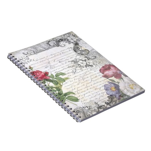 Carnet Éphémère de script français floral gravé (Côté Droit)
