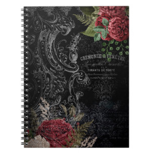 Carnet Ephémère Rose française victorienne foncée