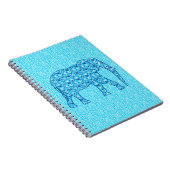 Carnet Ephène de fleur de Lotus - turquoise (Côté Droit)