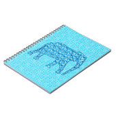 Carnet Ephène de fleur de Lotus - turquoise (Côté gauche)