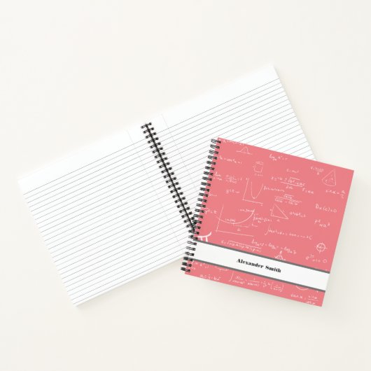Carnet Équations en mathématiques rose rose Graphiques et (Intérieur)