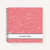 Carnet Équations en mathématiques rose rose Graphiques et (Devant)