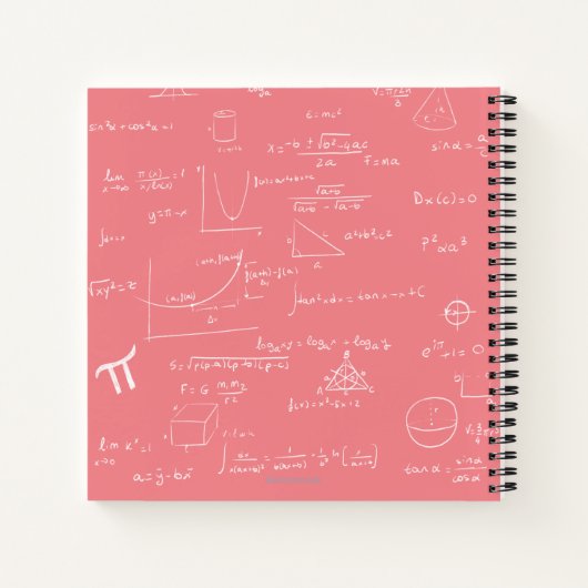 Carnet Équations en mathématiques rose rose Graphiques et (Dos)