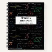 Carnet Équations mathématiques colorées Formules mathémat (Devant)