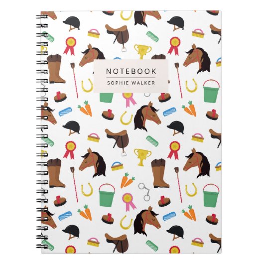 Carnet Equestrian Horse Pattern Notebook (Devant)