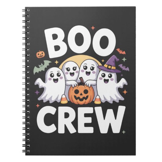 Carnet Équipage Boo Halloween mignon et effrayant (Devant)