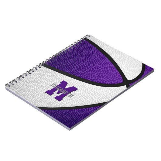 Carnet équipe blanche violette couleurs filles garçons ba (Côté gauche)