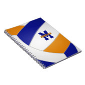 Carnet équipe bleu orange couleurs garçons filles volley (Côté Droit)