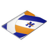 Carnet équipe bleu orange couleurs garçons filles volley (Côté gauche)