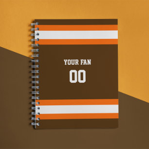 Carnet Équipe Brown, orange et blanche de football Person