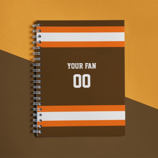 Carnet Équipe Brown, orange et blanche de football Person