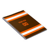 Carnet Équipe Brown, orange et blanche de football Person (Côté Droit)