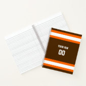 Carnet Équipe Brown, orange et blanche de football Spiral (Intérieur)