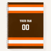 Carnet Équipe Brown, orange et blanche de football Spiral (Devant)