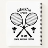 Carnet Équipe de badminton (Dos)
