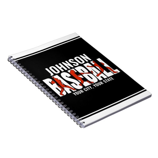 Carnet Équipe de baseball AJOUTER NOM Champion Joueur de  (Côté Droit)