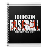 Carnet Équipe de baseball AJOUTER NOM Champion Joueur de  (Devant)