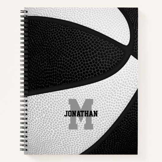 Carnet équipe de basketball noir blanc couleurs personnal (Devant)