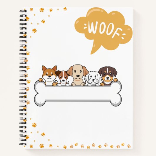 Carnet Équipe de chiens «WOOF» (Devant)