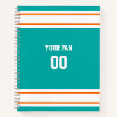 Carnet Équipe de football Aqua, Orange et White Spiral (Devant)