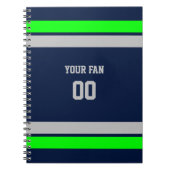 Carnet Équipe de football marine, vert et gris personnali (Devant)