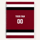 Carnet Équipe de football rouge et noir Spiral (Devant)